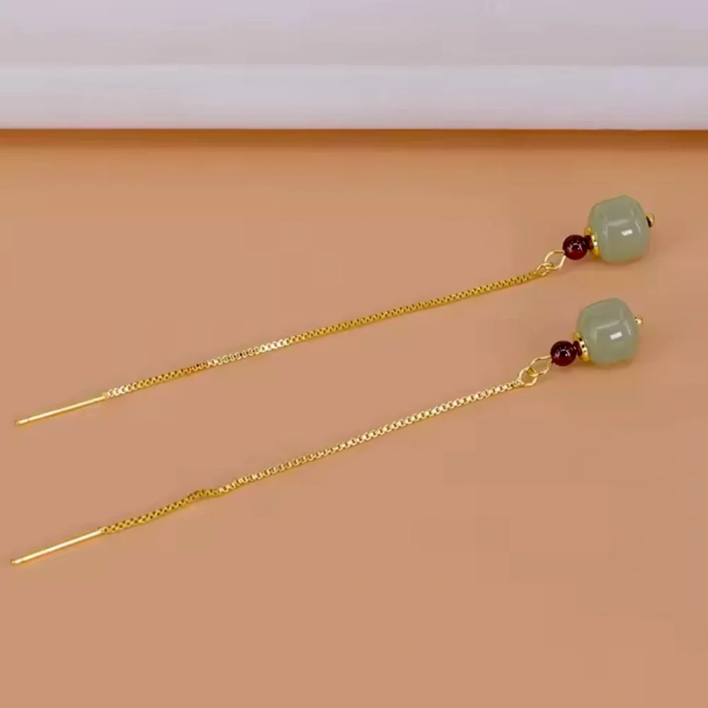 Hetian Jade Earrings - Picture 2 of 4